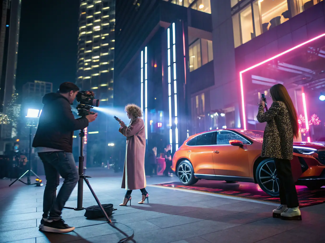 An image depicting a successful influencer campaign with influencers engaging with their audience, representing FoxyGrow's Influencer Marketing service.